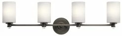 Best Pirce 🔥 Kichler Lighting Joelson 100W 4-Light Medium E-26 Bath Light in Olde Bronze 🧨