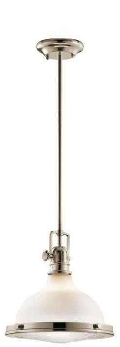 Discount 🎉 Kichler Lighting Hatteras Bay 100W 1-Light Incandescent Pendant in Polished Nickel ❤️
