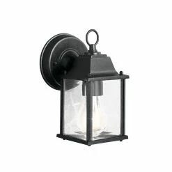 Promo ⌛ Kichler Lighting Barrie 4-3/4 in. 100W 1-Light Outdoor Wall Lantern in Black 👏