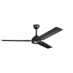 Discount 😀 Kichler Lighting Todo 95W 3-Blade Ceiling Fan in Satin Black 🥰