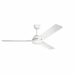 New 😍 Kichler Lighting Todo 95W 3-Blade Ceiling Fan with 56 in. Blade Span in White 🔥