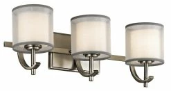 Best reviews of ✔️ Kichler Lighting Tallie™ 60W 3-Light Bath Light with Satin Etched White Glass in Antique Pewter 🤩