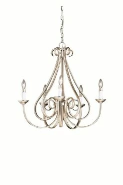Best deal 🔔 Kichler Lighting Dover 60W 5-Light Candelabra E-12 Base Incandescent Chandelier in Brushed Nickel ✔️