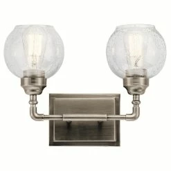 Budget 👍 Kichler Lighting Niles 60W 2-Light Bath Light in Antique Pewter ⌛
