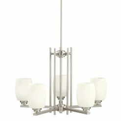 Cheapest 🔔 Kichler Lighting Eileen 100W 5-Light Medium Incandescent Chandelier in Brushed Nickel 👏