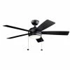 Discount ✔️ Kichler Lighting Basics Pro Select 52 in. 52W 1-Light LED Ceiling Fan in Satin Black 🤩 1 Discount ✔️ Kichler Lighting Basics Pro Select 52 in. 52W 1-Light LED Ceiling Fan in Satin Black 🤩 -Kichler Lighting shop Query 52