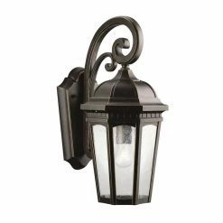 Promo 👏 Kichler Lighting Courtyard Medium Outdoor Wall Sconce in Rubbed Bronze 🔥
