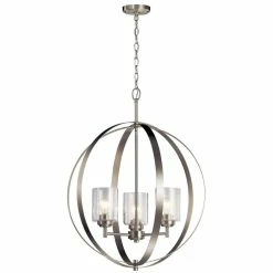 Top 10 ❤️ Kichler Lighting Winslow™ 75W 3-Light Medium E-26 Incandescent Chandelier in Brushed Nickel ⭐