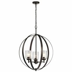 Deals 😍 Kichler Lighting Winslow™ 75W 3-Light Medium E-26 Incandescent Chandelier in Olde Bronze ❤️