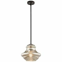 New 🤩 Kichler Lighting Everly 12 in. 100W 1-Light Medium Base Incandescent Pendant in Olde Bronze 🌟