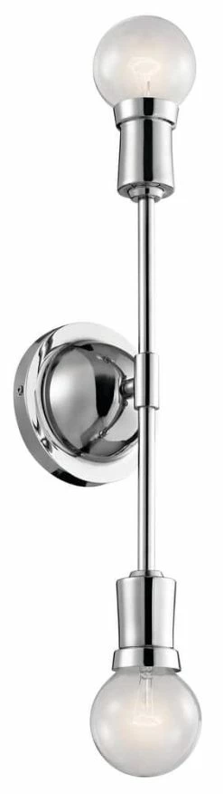 Best Pirce 💯 Kichler Lighting Armstrong™ 60W 2-Light Incandescent Wall Sconce in Polished Chrome 😍