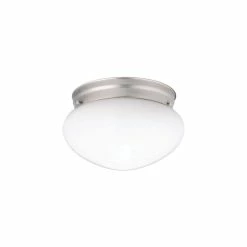 Outlet ✨ Kichler Lighting Ceiling Space 5 x 7-1/2 in. 60 W 1-Light A 19 Medium Flush Mount Ceiling Fixture in Brushed Nickel ✔️