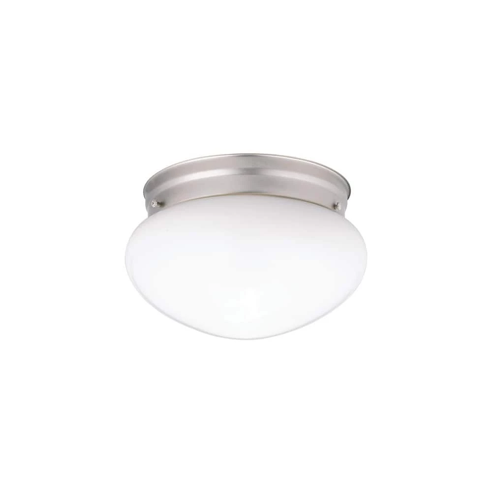 Outlet ✨ Kichler Lighting Ceiling Space 5 x 7-1/2 in. 60 W 1-Light A 19 Medium Flush Mount Ceiling Fixture in Brushed Nickel ✔️ 3 Outlet ✨ Kichler Lighting Ceiling Space 5 x 7-1/2 in. 60 W 1-Light A 19 Medium Flush Mount Ceiling Fixture in Brushed Nickel ✔️