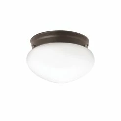 Budget ⌛ Kichler Lighting Ceiling Space 5 x 7-1/2 in. 60 W 1-Light A 19 Medium Flush Mount Ceiling Fixture in Old Bronze ✨