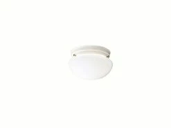 Discount ⌛ Kichler Lighting Ceiling Space 5 x 7-1/2 in. 60 W 1-Light A 19 Medium Flush Mount Ceiling Fixture in White 😉