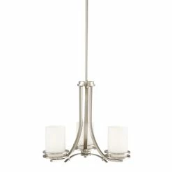 Deals 🥰 Kichler Lighting Hendrik 100 W 3-Light Medium Mini Chandelier in Brushed Nickel 👏