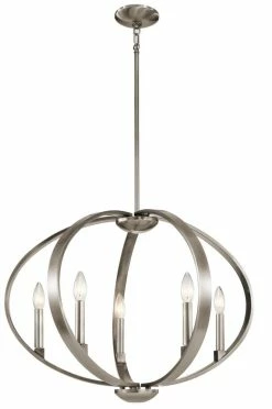 Brand new 🛒 Kichler Lighting Elata 60W 5-Light Candelabra E-12 Incandescent Chandelier in Classic Pewter 🎉