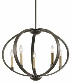 New 😍 Kichler Lighting Elata 40W 5-Light Candelabra E-12 Incandescent Chandelier in Olde Bronze 🛒
