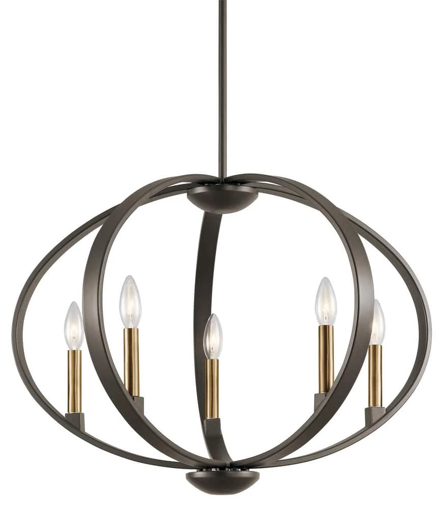 New π Kichler Lighting Elata 40W 5-Light Candelabra E-12 Incandescent Chandelier in Olde Bronze π 3 New π Kichler Lighting Elata 40W 5-Light Candelabra E-12 Incandescent Chandelier in Olde Bronze π