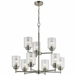 Discount ❤️ Kichler Lighting Winslow™ 75W 9-Light Medium E-26 Incandescent Chandelier in Brushed Nickel ⌛