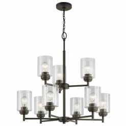 Top 10 😉 Kichler Lighting Winslow 75W 9-Light Medium E-26 Incandescent Chandelier in Olde Bronze 🎉