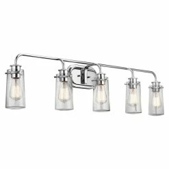 Coupon 🌟 Kichler Lighting Braelyn 60W 5-Light Medium E-26 Incandescent Vanity Fixture in Chrome 🎁