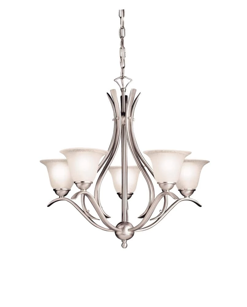 Buy 𧨠Kichler Lighting Dover 60 W 5-Light Candelabra Chandelier in Brushed Nickel 𧨠3 Buy 𧨠Kichler Lighting Dover 60 W 5-Light Candelabra Chandelier in Brushed Nickel π§¨