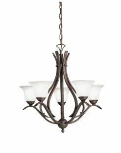 Flash Sale 😍 Kichler Lighting Dover 60 W 5-Light Candelabra Chandelier in Tannery Bronze 🤩