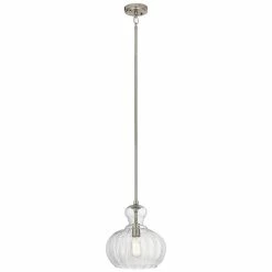 New ⌛ Kichler Lighting Riviera™ 60W 1-Light Pendant in Brushed Nickel 👏