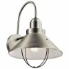 Budget 🥰 Kichler Lighting Seaside 1-Light 100W Down Lighting Outdoor Wall Lantern in Brushed Nickel ⌛ -Kichler Lighting shop Query 596