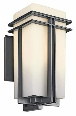 Coupon βοΈ Kichler Lighting Tremillo 8-1/2 in. 150W 1-Light Medium Wall Mount Lantern in Black π