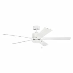 Hot Sale 👏 Kichler Lighting Bowen™ 67W 5-Blade Ceiling Fan with 60 in. Blade Span in Matte White 🎉