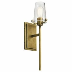 Budget 👍 Kichler Lighting Alton™ 60W 1-Light Wall Sconce in Natural Brass 💯