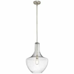 Hot Sale 😉 Kichler Lighting Everly 13-3/4 in. 100W 1-Light Medium Base Incandescent Pendant in Brushed Nickel 😉
