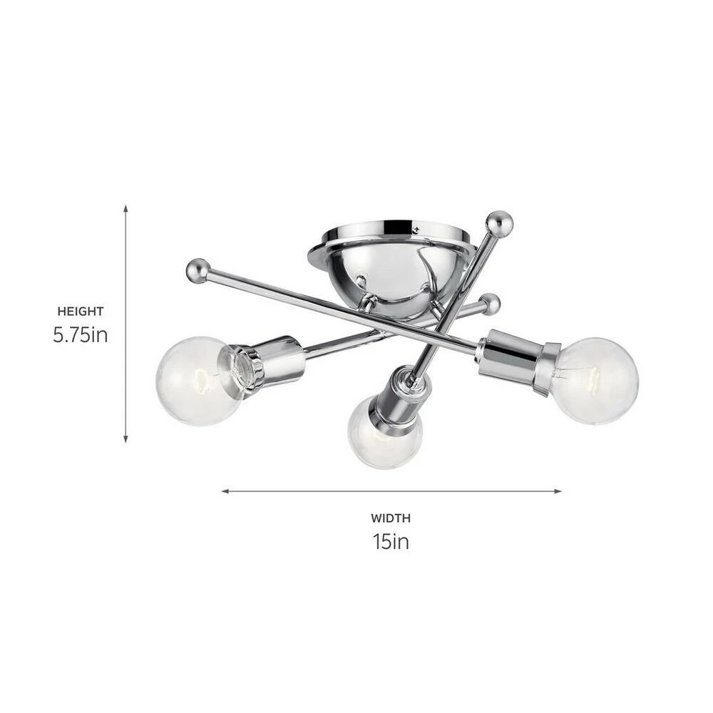 Best reviews of 😀 Kichler Lighting Armstrong™ 3-Light Flush Mount Ceiling Fixture in Polished Chrome 🧨 4 Best reviews of 😀 Kichler Lighting Armstrong™ 3-Light Flush Mount Ceiling Fixture in Polished Chrome 🧨 - Image 2