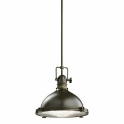 Best Pirce โ๏ธ Kichler Lighting Hatteras Bay 10-1/4 in. 100W 1-Light Medium Pendant in Olde Bronze ๐