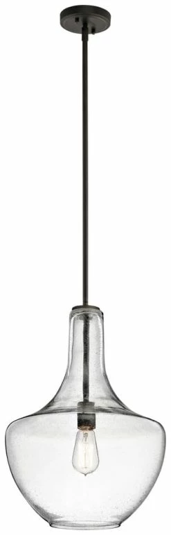 New 🧨 Kichler Lighting Everly 13-3/4 in. 100W 1-Light Medium Base Incandescent Pendant in Olde Bronze 😍