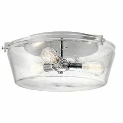 Best Pirce 👍 Kichler Lighting Alton™ 60W 3-Light Medium E-26 Incandescent Ceiling Light with Clear Seeded Glass in Polished Chrome 🔔