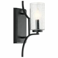 Brand new 🔔 Kichler Lighting Vara 60W 1-Light Candelabra E-12 Incandescent Wall Sconce in Distressed Black 🌟
