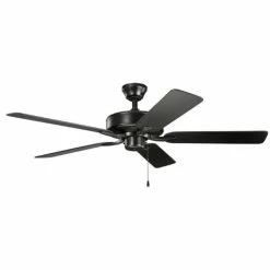 Cheapest 🛒 Kichler Lighting Basics Pro 52W Ceiling Fan in Satin Black ✨