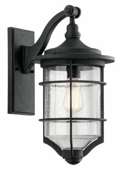 Deals 🌟 Kichler Lighting Royal Marine 100W Medium Outdoor Wall Sconce in Distressed Black ✨