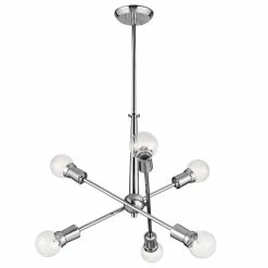 Best reviews of 🔔 Kichler Lighting Armstrong™ 100W 6-Light Medium E-26 Incandescent Chandelier in Polished Chrome ❤️