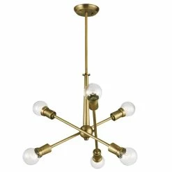 Buy ⭐ Kichler Lighting Armstrong™ 100W 6-Light Medium E-26 Incandescent Chandelier in Natural Brass 👏