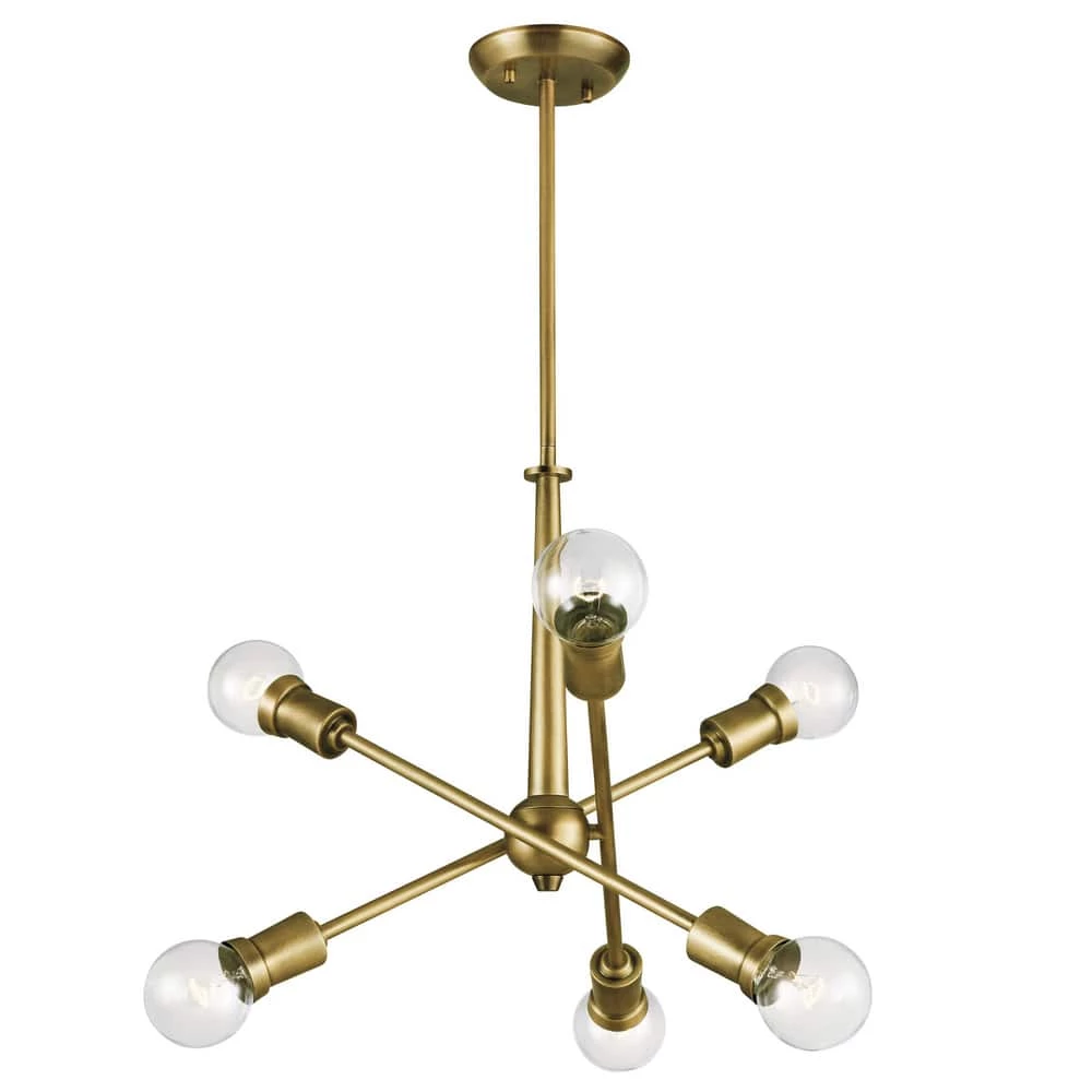 Buy ⭐ Kichler Lighting Armstrong™ 100W 6-Light Medium E-26 Incandescent Chandelier in Natural Brass 👏 3 Buy ⭐ Kichler Lighting Armstrong™ 100W 6-Light Medium E-26 Incandescent Chandelier in Natural Brass 👏