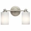 Cheapest 💯 Kichler Lighting Joelson 30W 2-Light Bath Light with Satin Etched Cased Opal Glass in Brushed Nickel 🧨 -Kichler Lighting shop Query 721