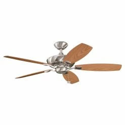 Flash Sale 👍 Kichler Lighting Canfield 52 x 17-1/2 in. 5-Blade Ceiling Fan in Brushed Stainless Steel ⭐