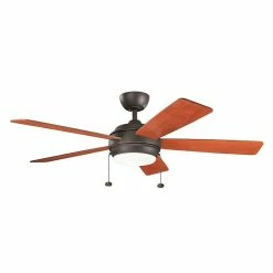 Top 10 ⌛ Kichler Lighting Starkk™ 53W 5-Blade Ceiling Fan with 52 in. Blade Span in Olde Bronze 🔔