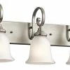 New 🥰 Kichler Lighting Monroe™ 100W 3-Light Bath Vanity Fixture in Brushed Nickel 💯 -Kichler Lighting shop Query 743