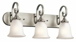 New 🥰 Kichler Lighting Monroe™ 100W 3-Light Bath Vanity Fixture in Brushed Nickel 💯