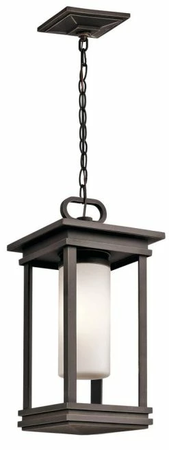 Deals ⭐ Kichler Lighting South Hope 100W 1-Light Outdoor Pendant in Rubbed Bronze 🎉